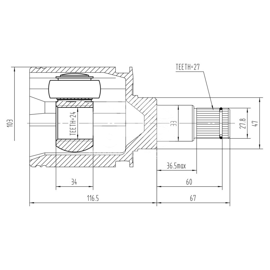 ШРУС внутренний KRAUF CVJ1298HR (CVJ1298HR)