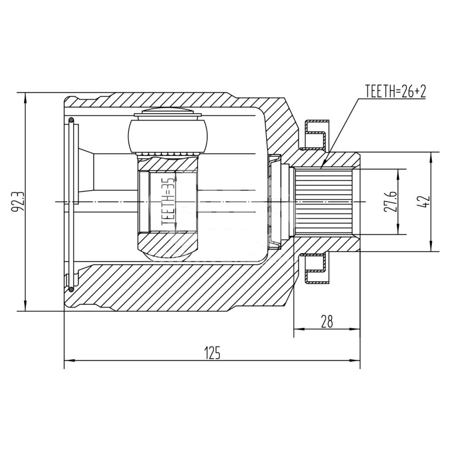 ШРУС внутренний KRAUF CVJ1253HR (CVJ1253HR)