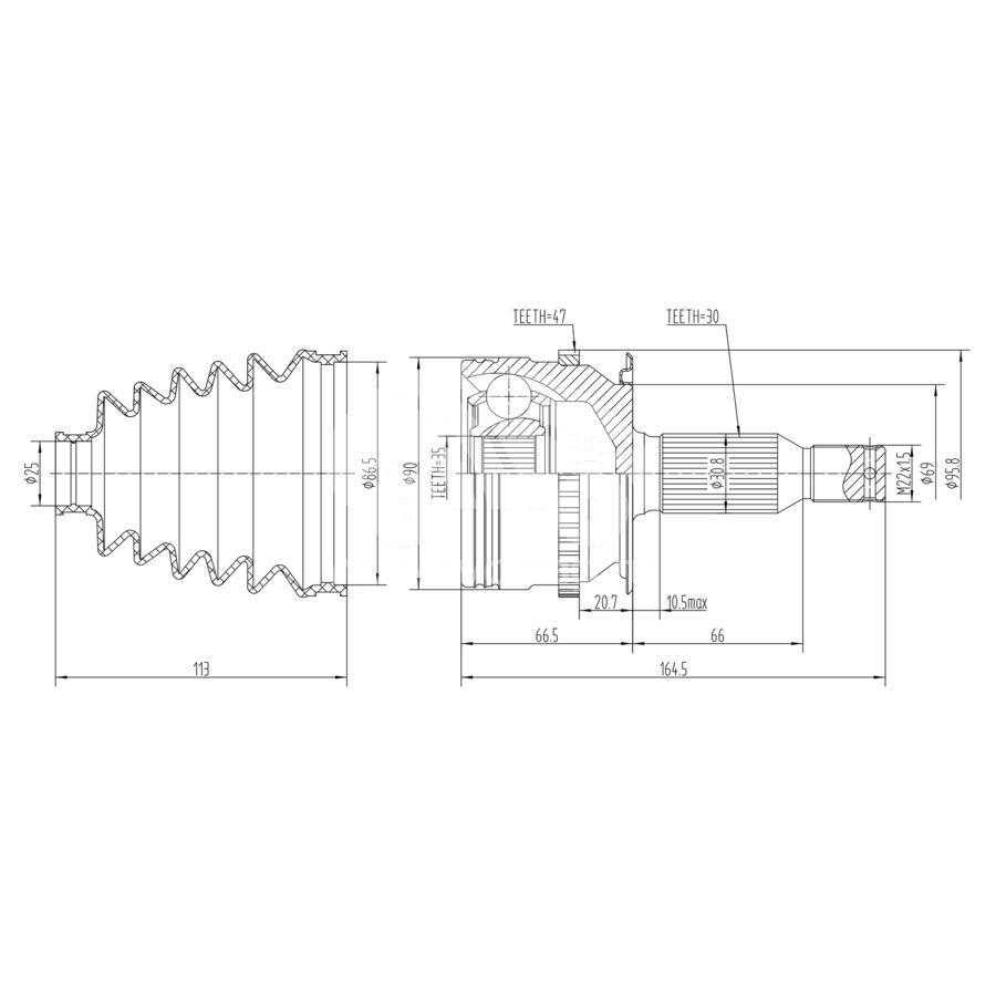 ШРУС наружный KRAUF CVJ1211HR (CVJ1211HR)
